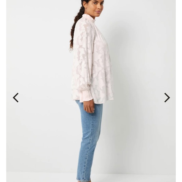 Maternity jacquard peasant balloon sleeve top blouse - Picture 4 of 8